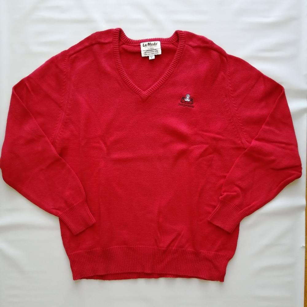 Sea Goddess La Mode Vintage Red Sweater Large